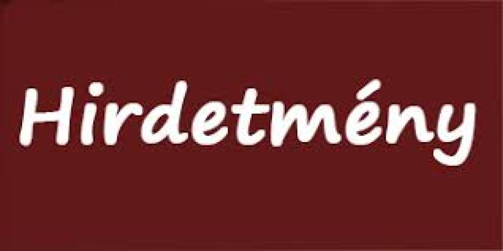 VERSENYTÁRGYALÁSI HIRDETMÉNY